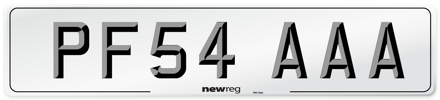 PF54 AAA Number Plate from New Reg